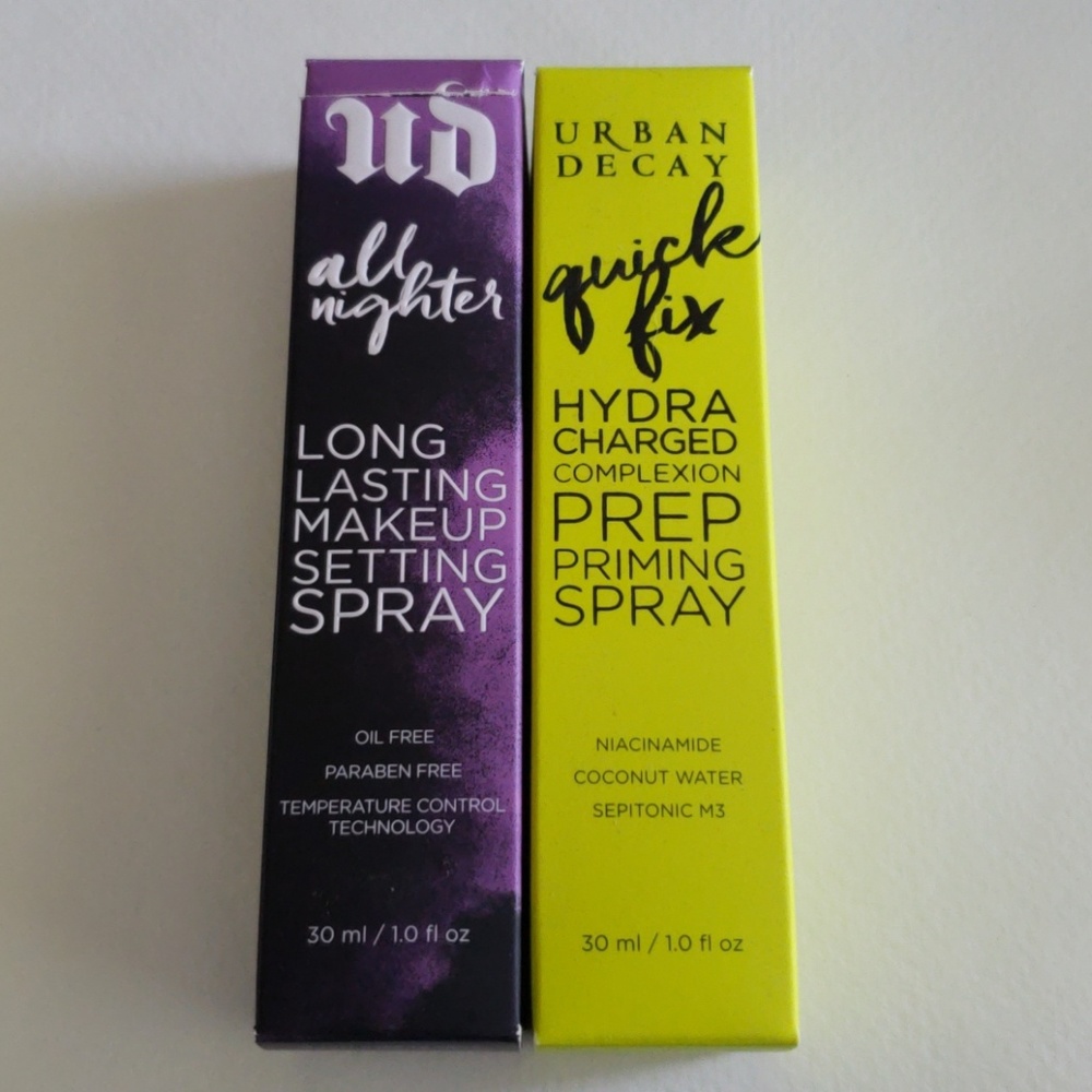 Urban Decay All Nighter + Quick Fix Setting Spray